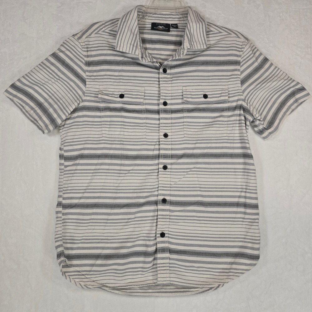Harley Davidson Mens Striped Shirt #1 Willie G Skull Sleeve Graphic Button Up
